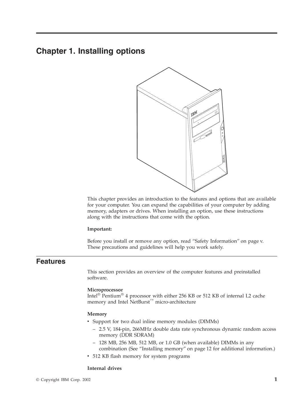 IBM 2289, 6824 manual Installing options, Features 