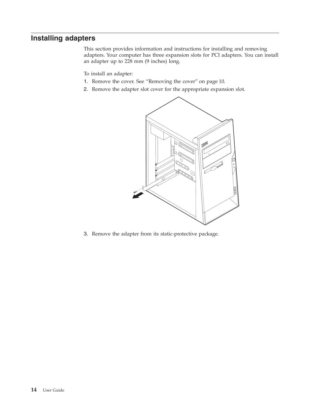 IBM 6824, 2289 manual Installing adapters 