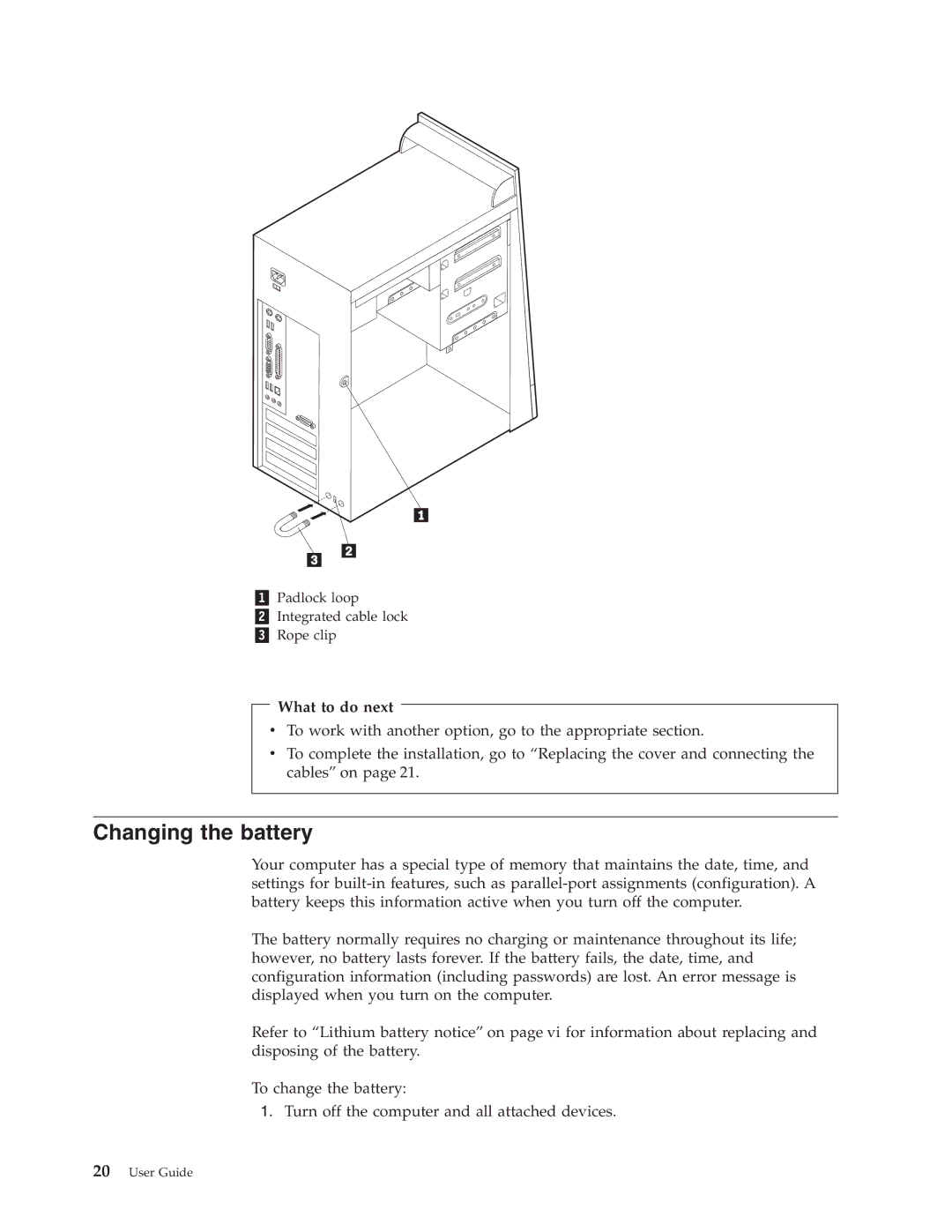 IBM 6824, 2289 manual Changing the battery 