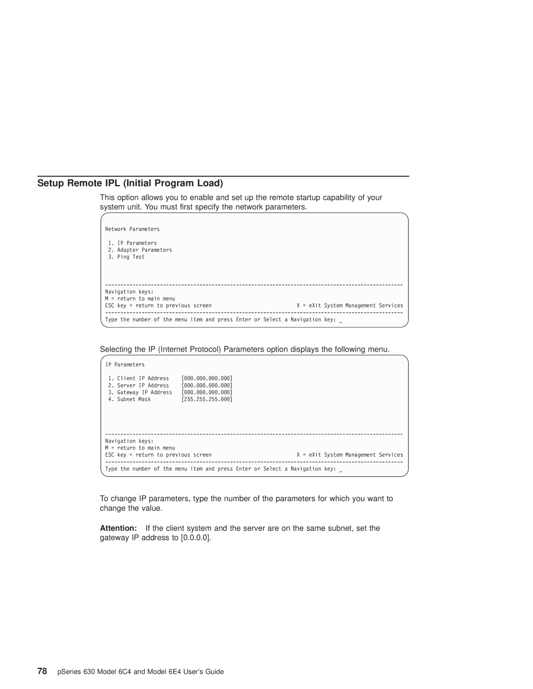 IBM 6C4, 6.00E+04 manual Setup Remote IPL Initial Program Load 