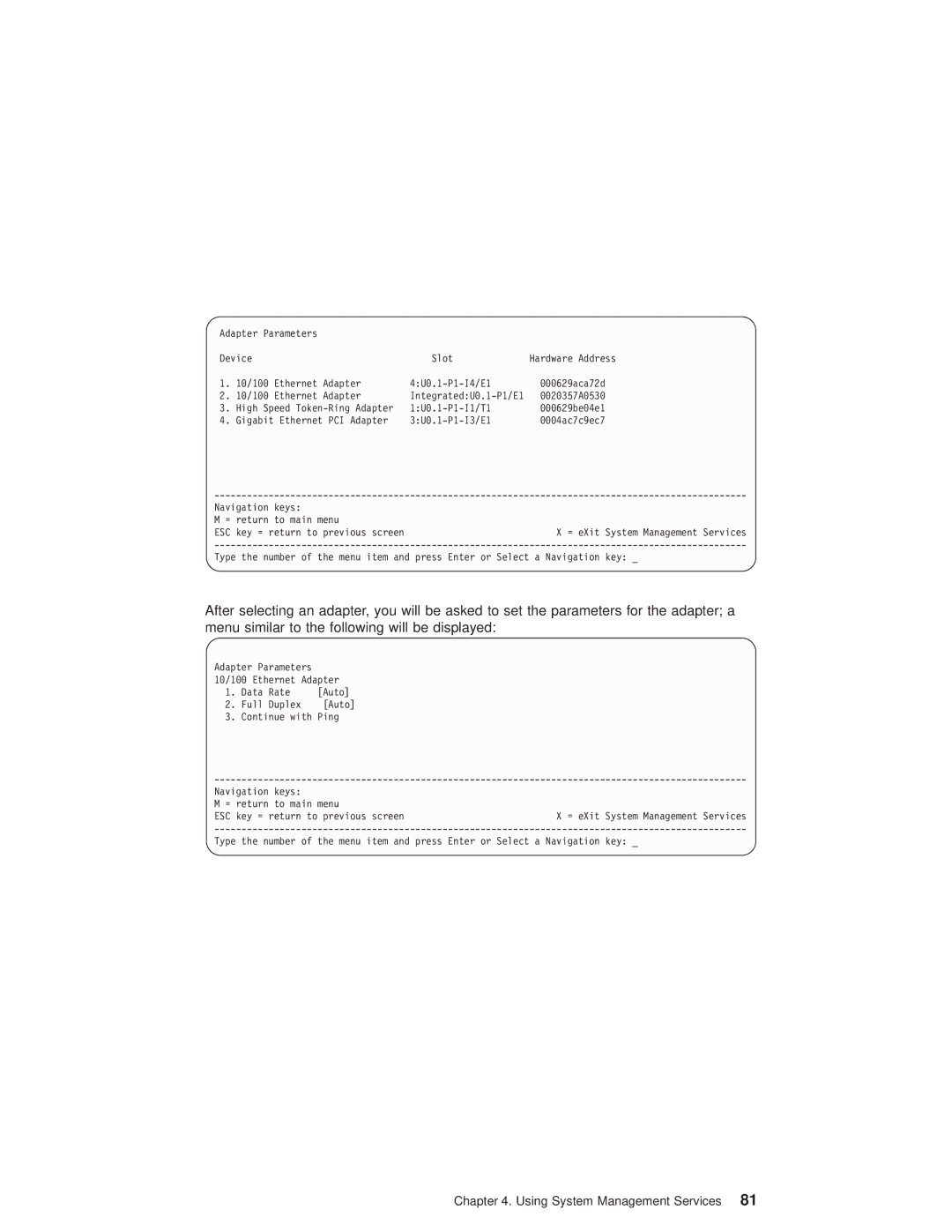 IBM 6.00E+04, 6C4 manual Using System Management Services 