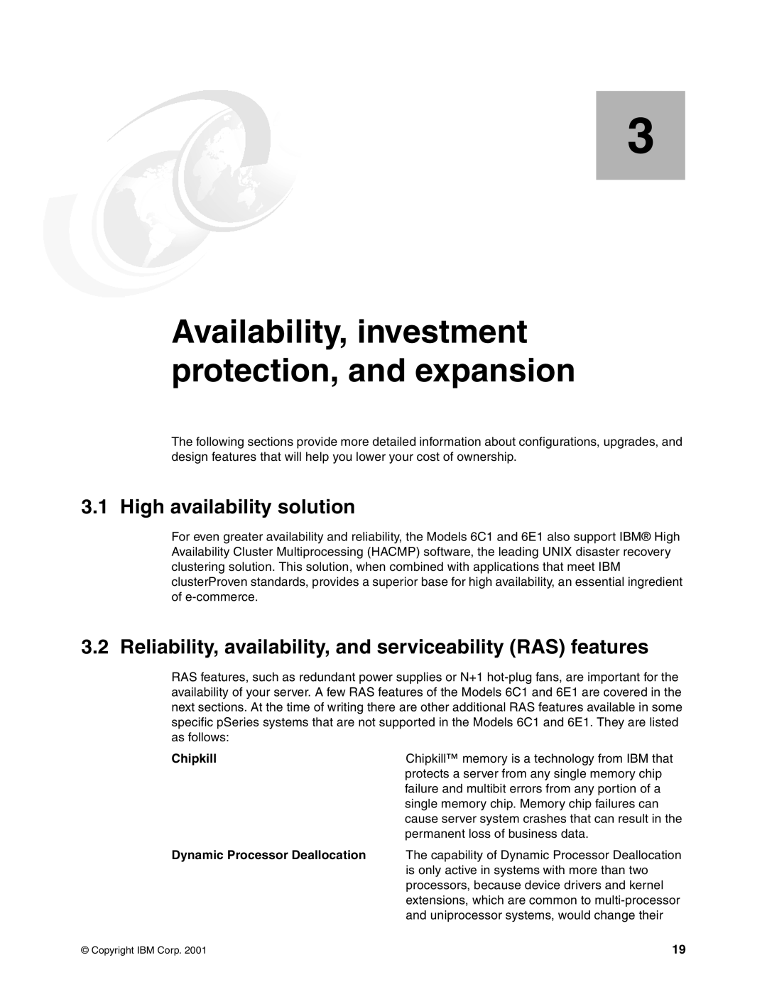 IBM 6E1, 6C1, 610 manual High availability solution, Reliability, availability, and serviceability RAS features 