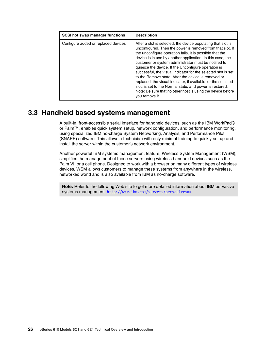 IBM 6C1, 6E1, 610 manual Handheld based systems management 