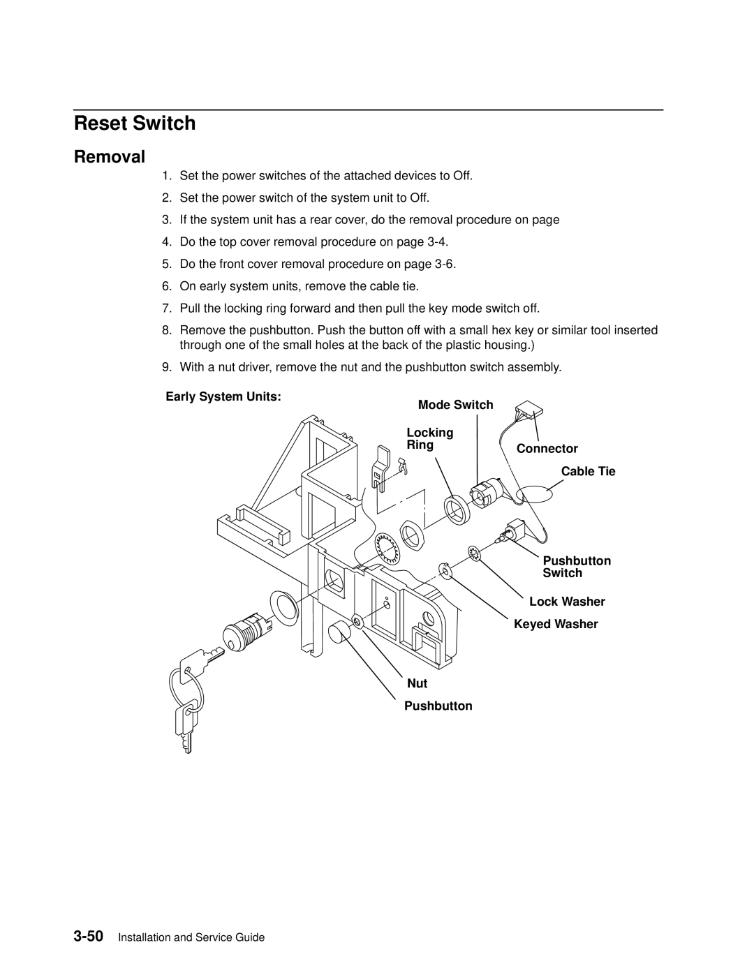 IBM 7012 manual Reset Switch 