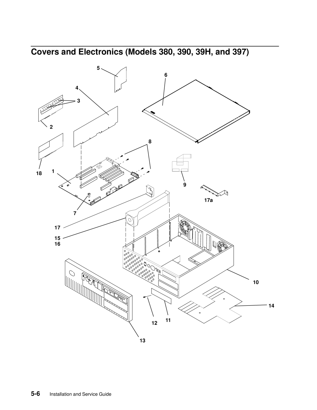 IBM 7012 manual Covers and Electronics Models 380, 390, 39H, 17a 