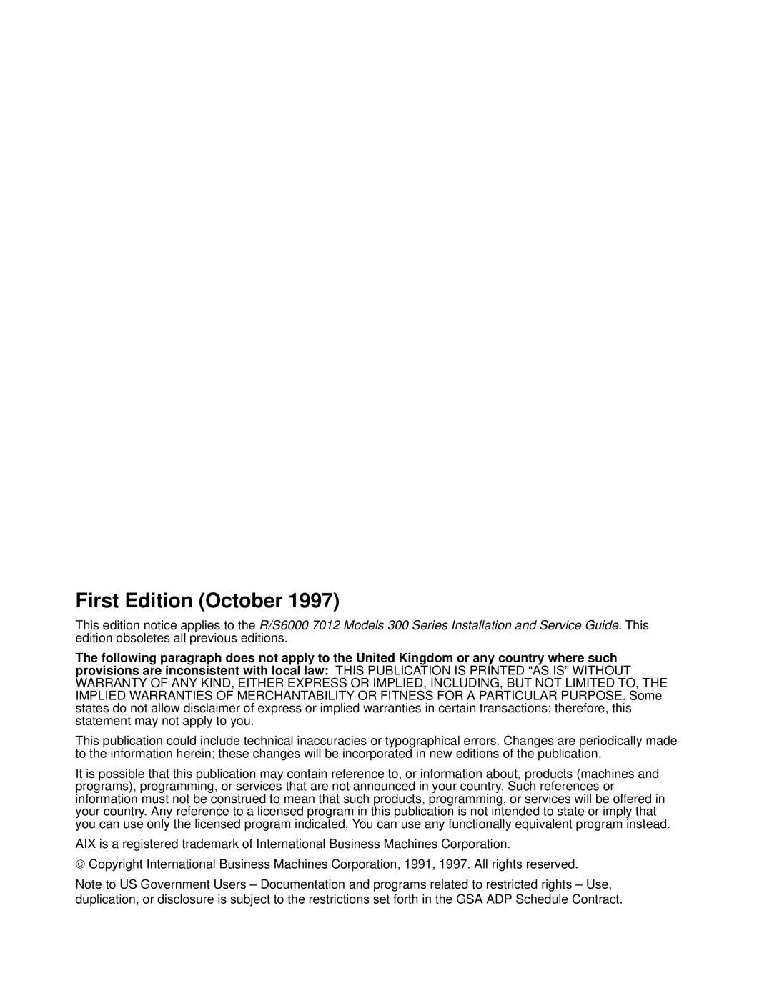 IBM 7012 manual First Edition October 