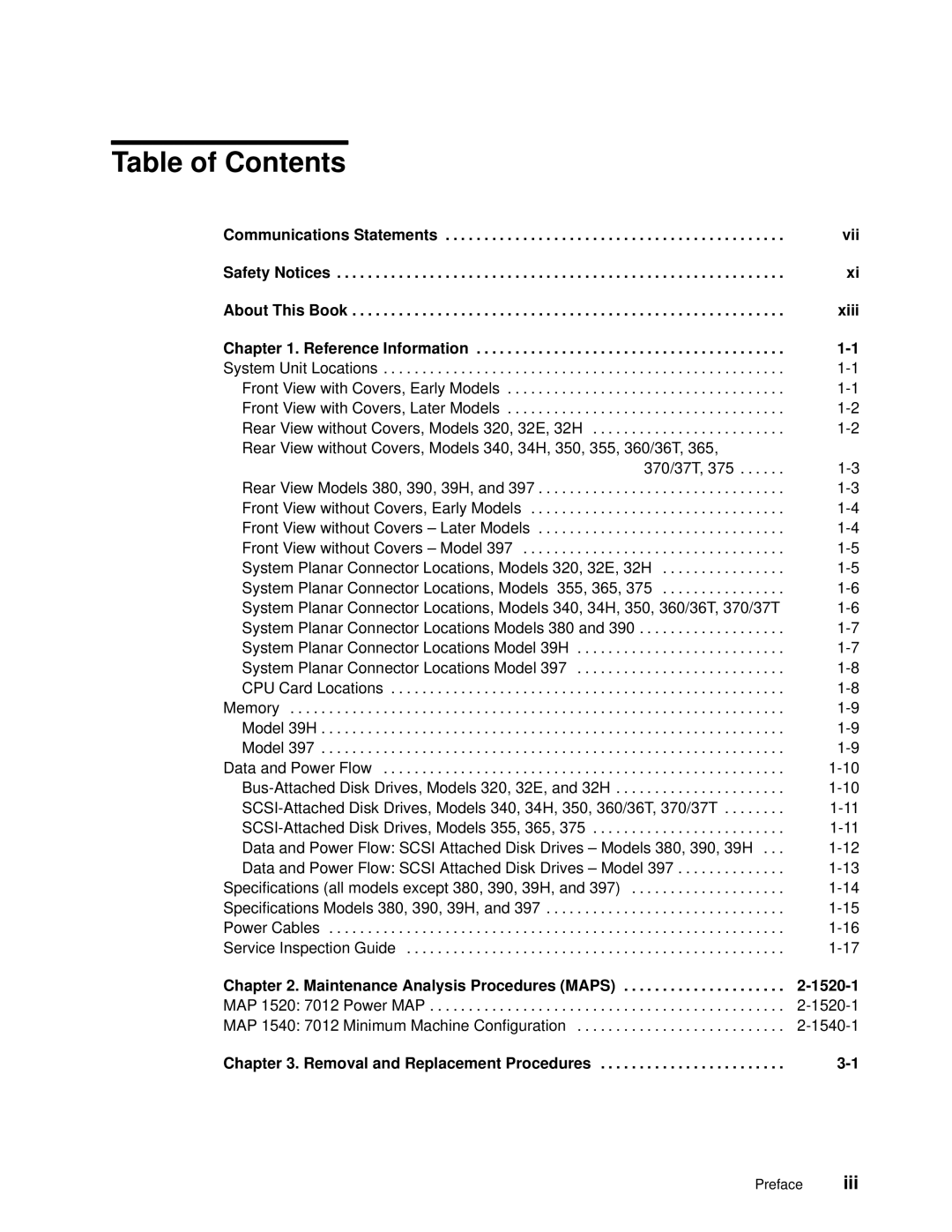 IBM 7012 manual Table of Contents 