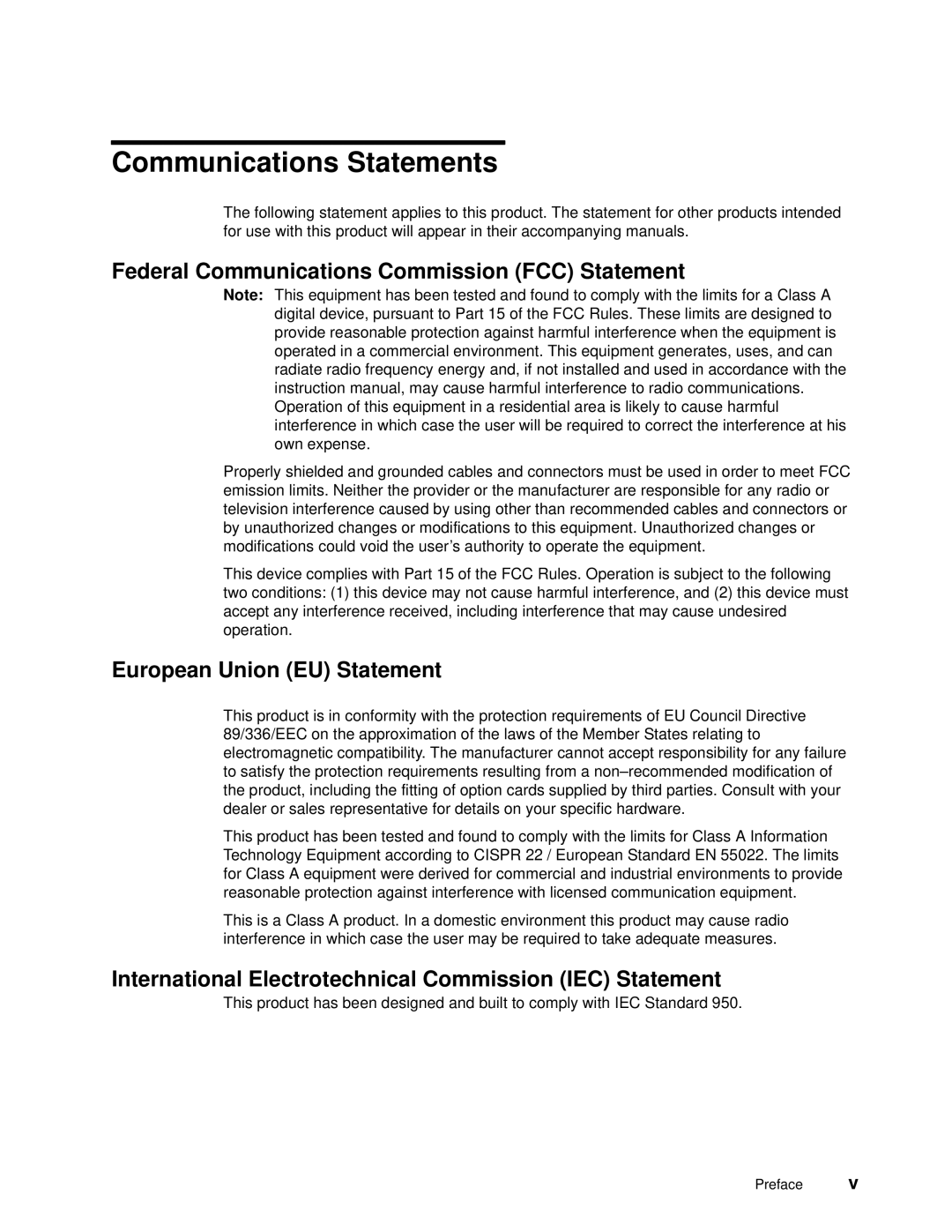 IBM 7012 manual Federal Communications Commission FCC Statement, European Union EU Statement 