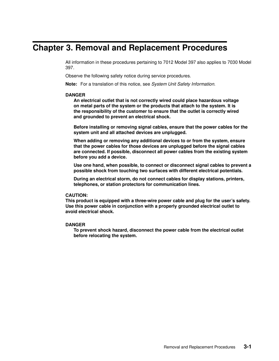 IBM 7012 manual Removal and Replacement Procedures 