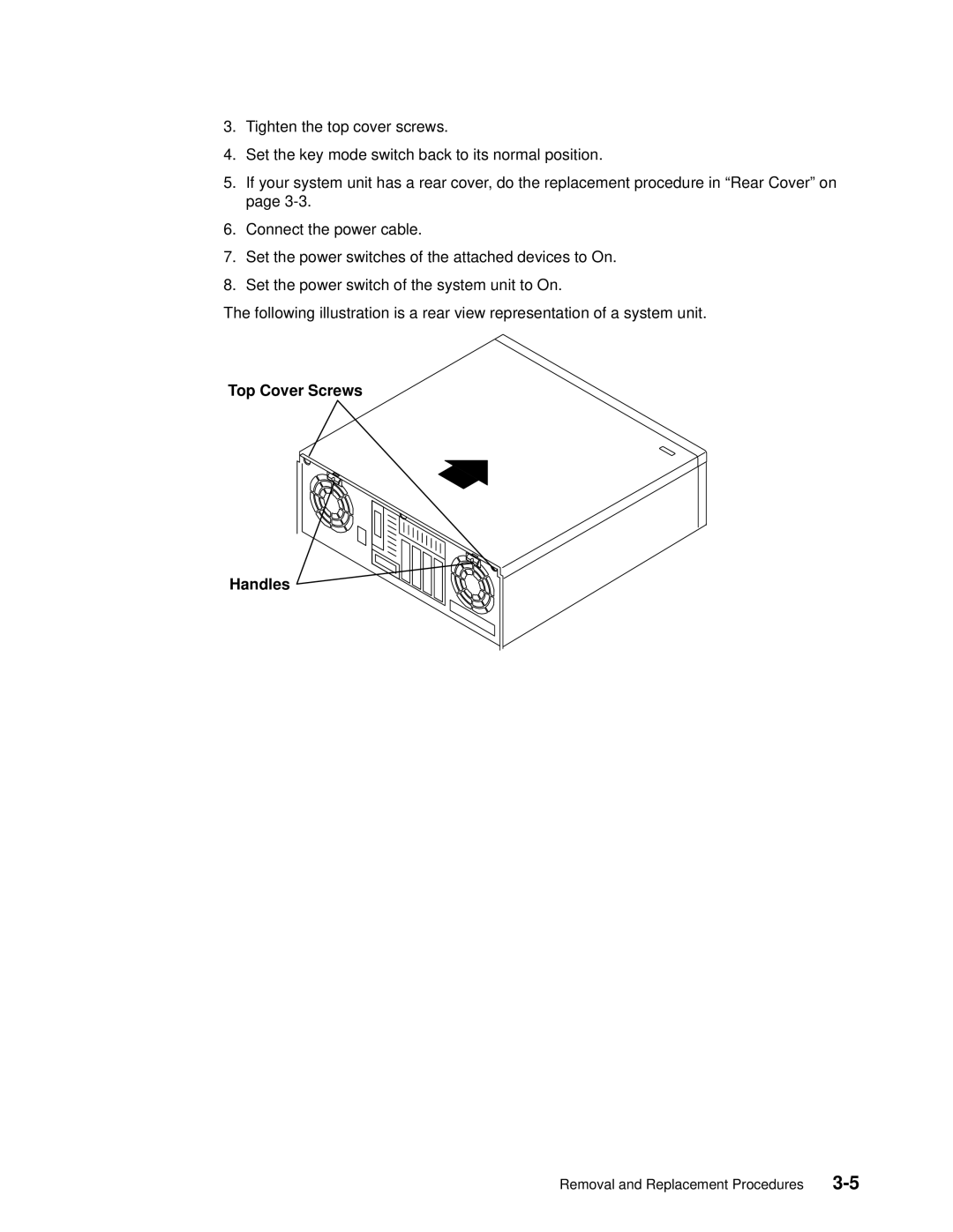 IBM 7012 manual Top Cover Screws Handles 