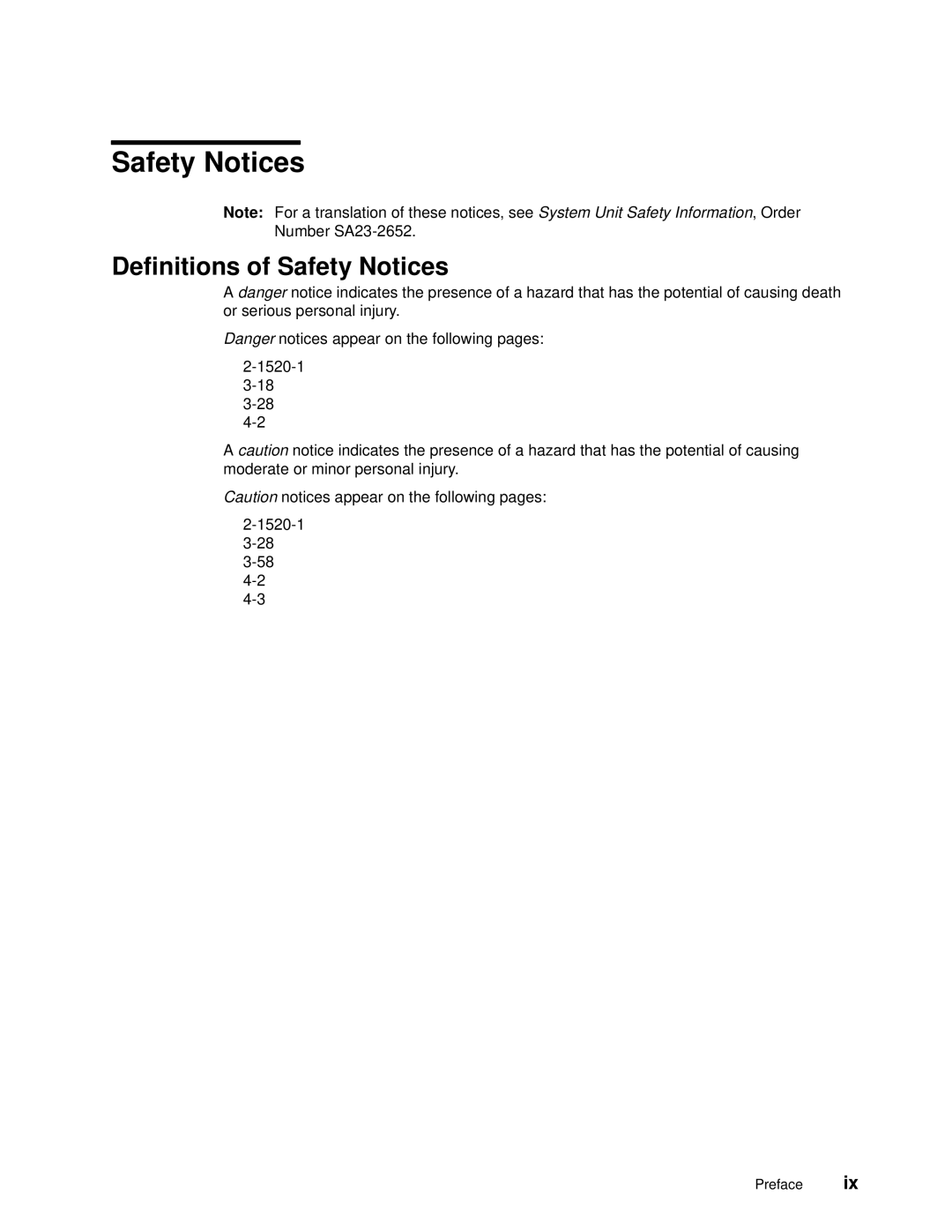 IBM 7012 manual Definitions of Safety Notices 