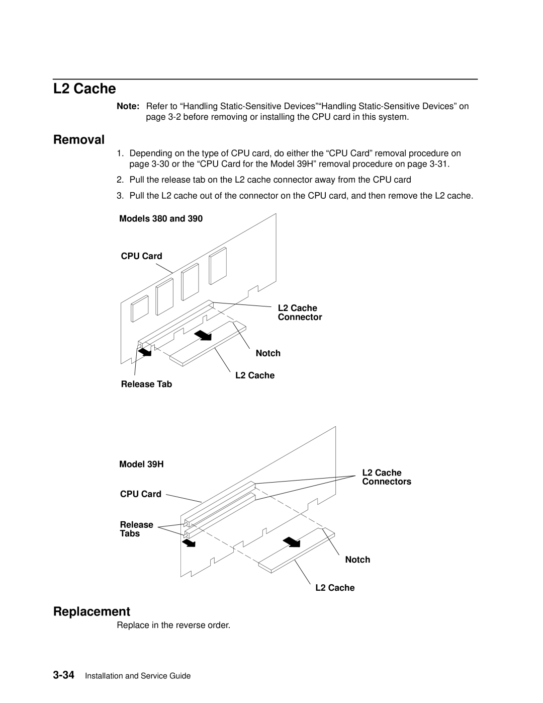 IBM 7012 manual L2 Cache 