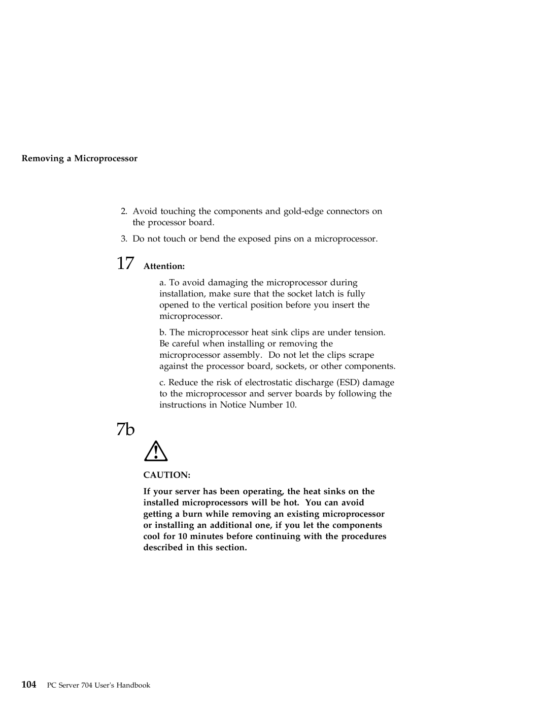 IBM 704 manual Removing a Microprocessor 