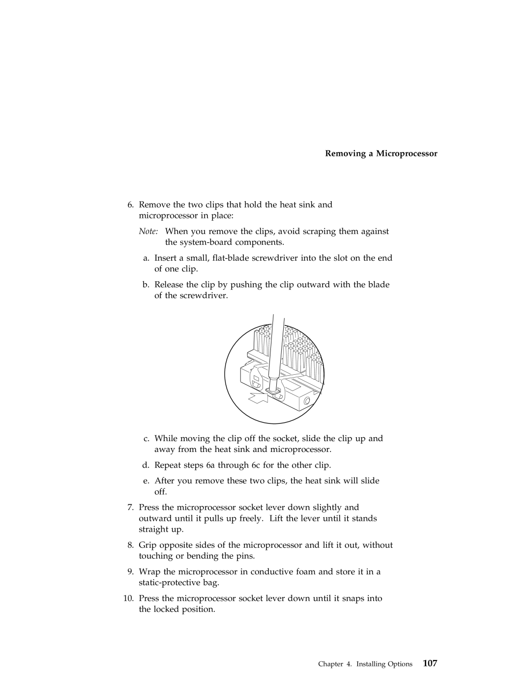 IBM 704 manual Removing a Microprocessor 