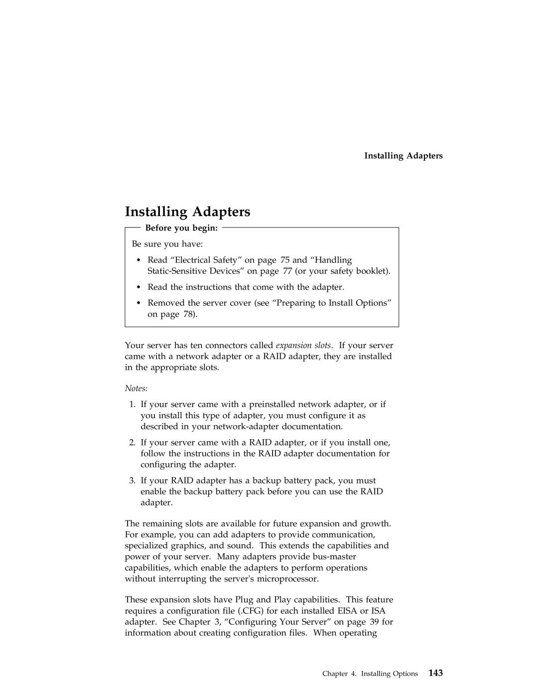 IBM 704 manual Installing Adapters 