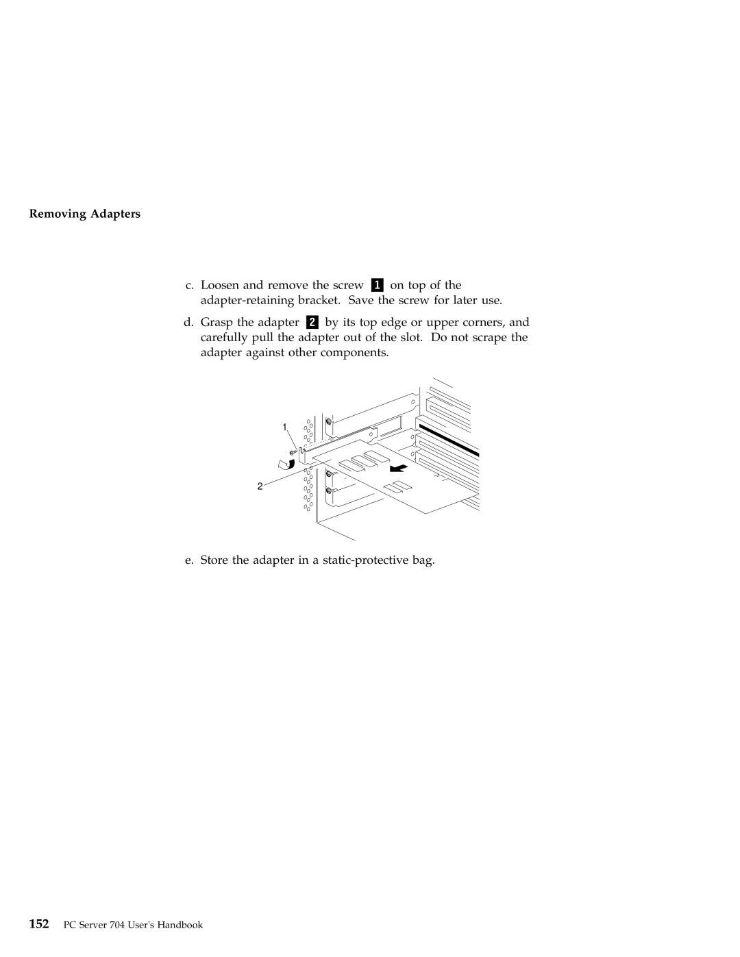 IBM 704 manual Removing Adapters 