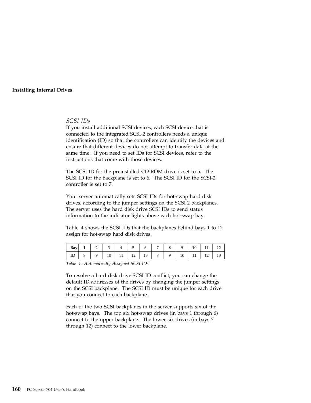 IBM 704 manual Automatically Assigned Scsi IDs, Bay 