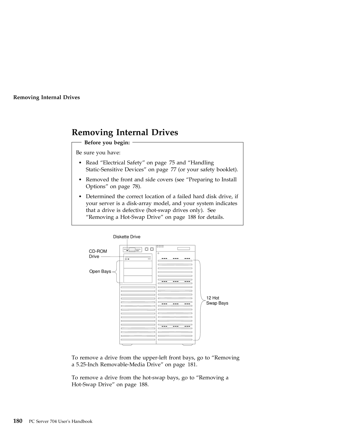 IBM 704 manual Removing Internal Drives 