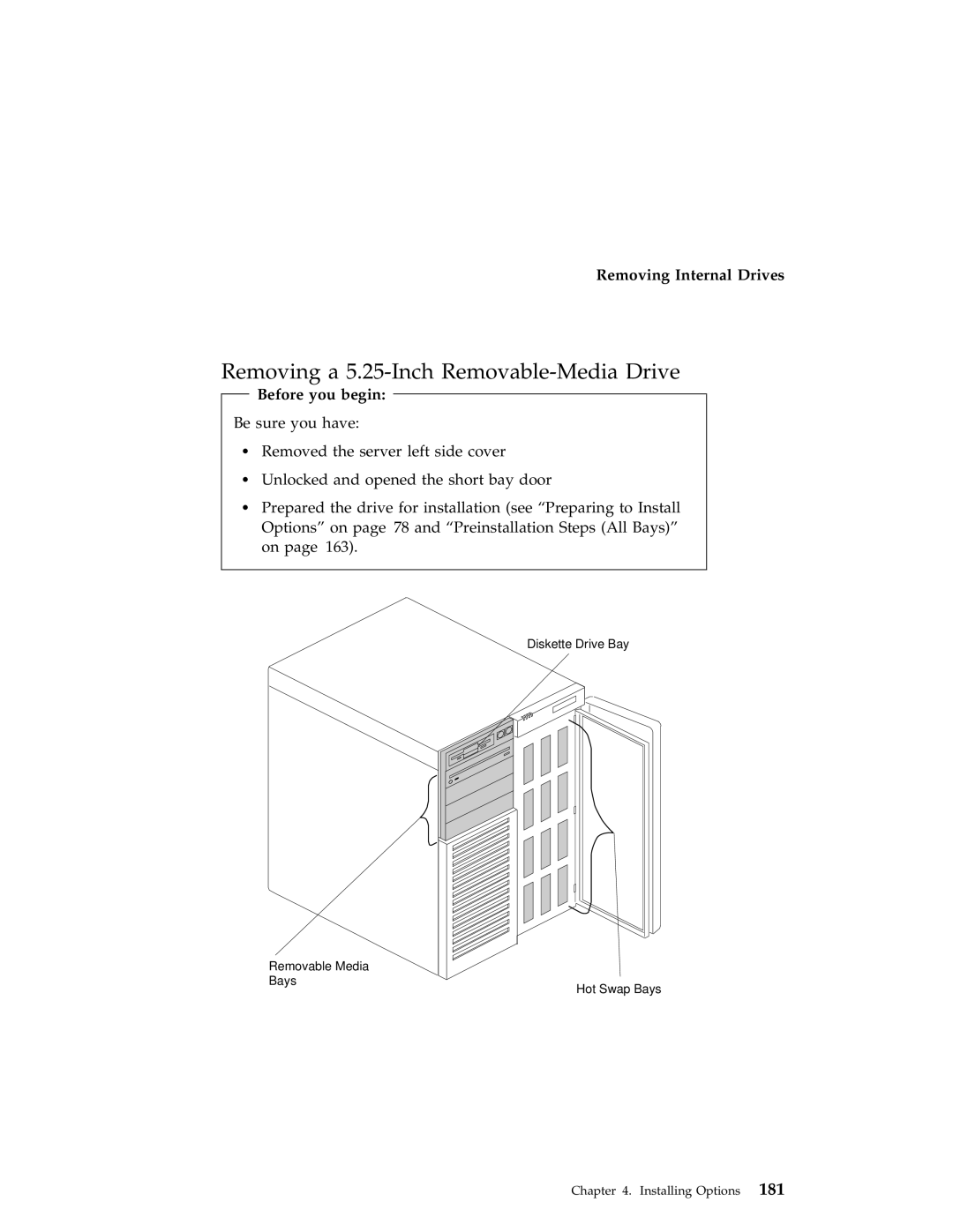 IBM 704 manual Removing a 5.25-Inch Removable-Media Drive 