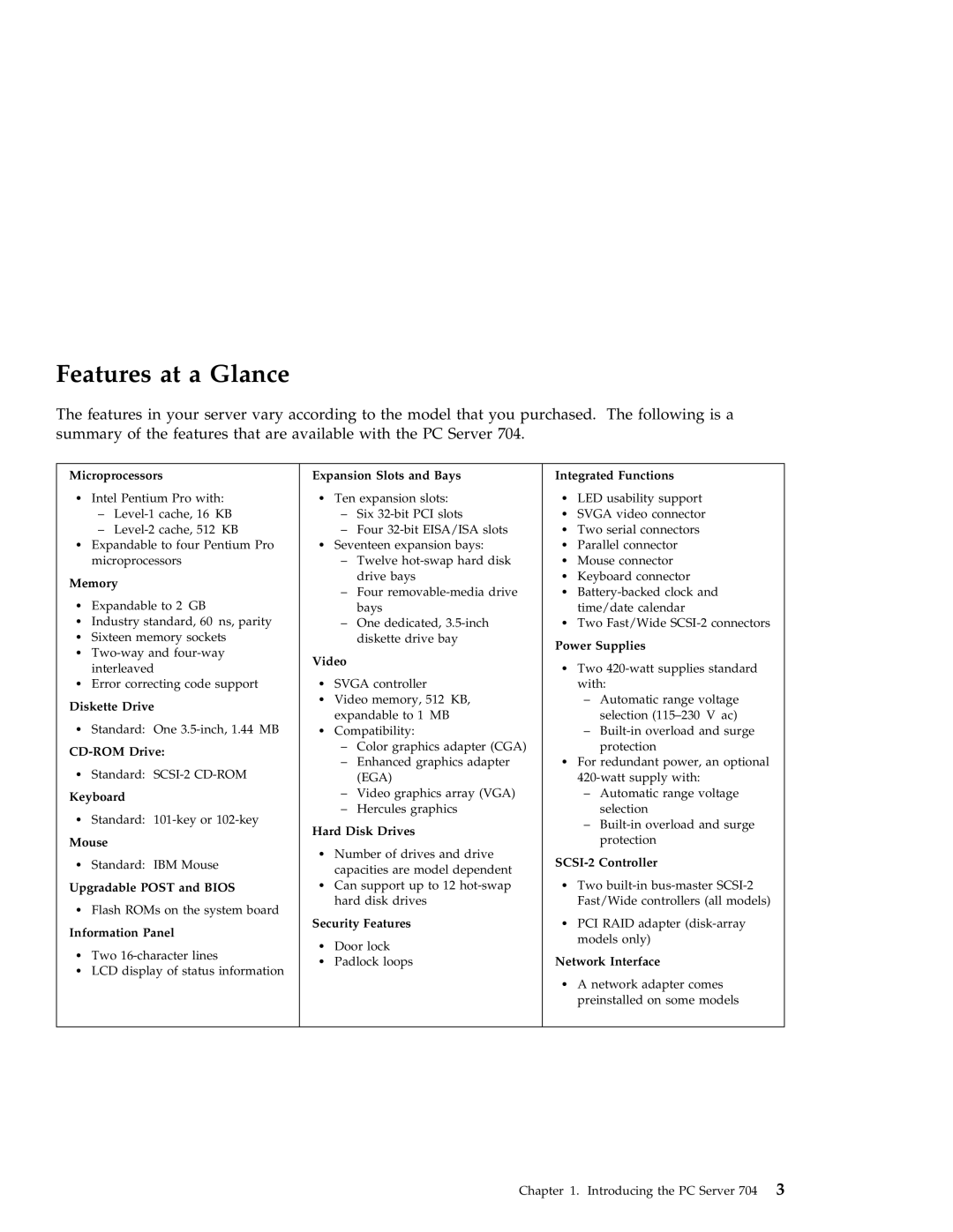 IBM 704 manual Features at a Glance 