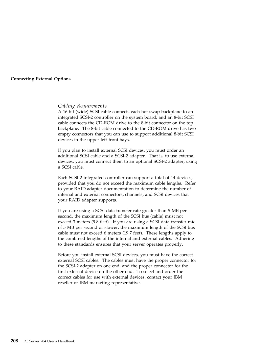 IBM 704 manual Cabling Requirements 