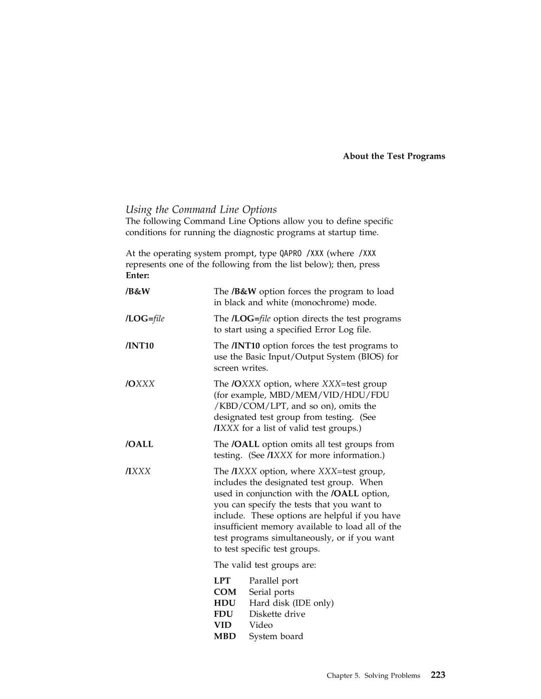 IBM 704 manual Using the Command Line Options, INT10 