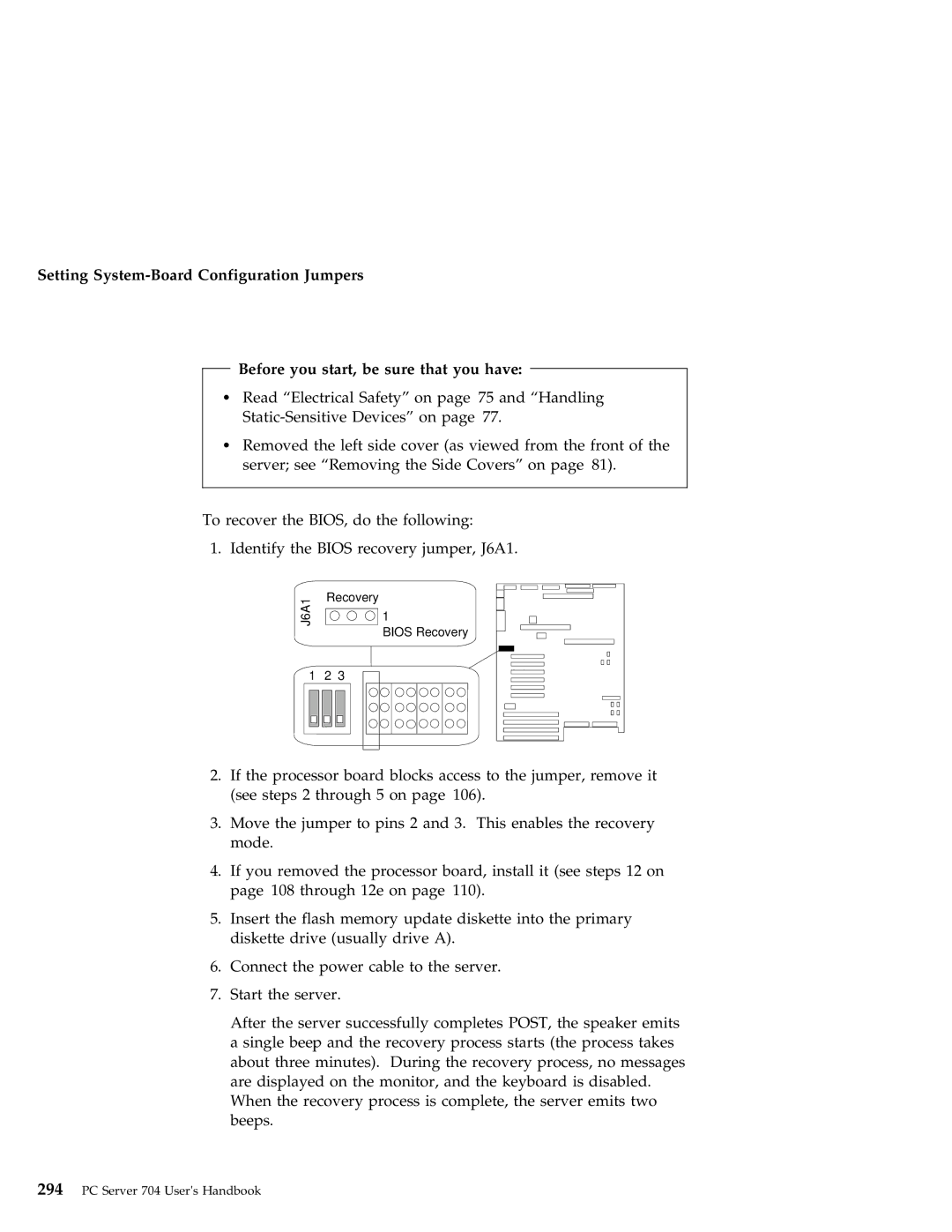 IBM 704 manual J6A1 Recovery Bios Recovery 