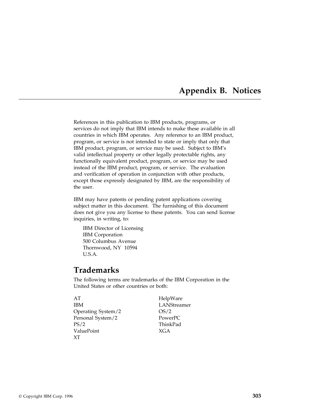 IBM 704 manual Appendix B. Notices, Trademarks 