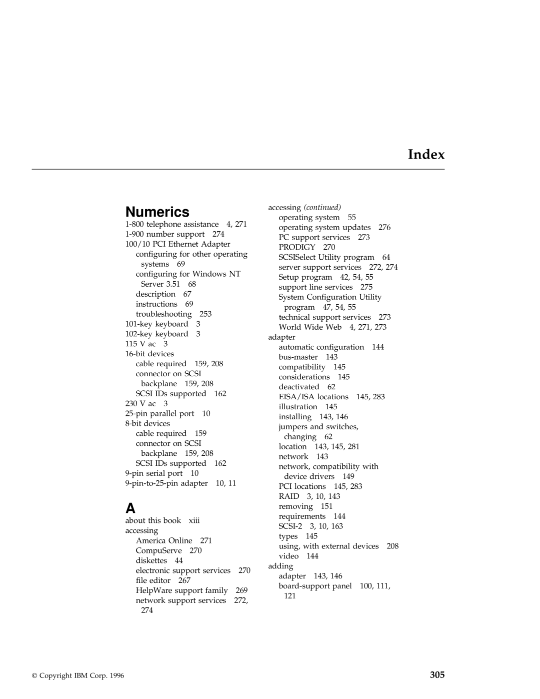 IBM 704 manual Index, Accessing 