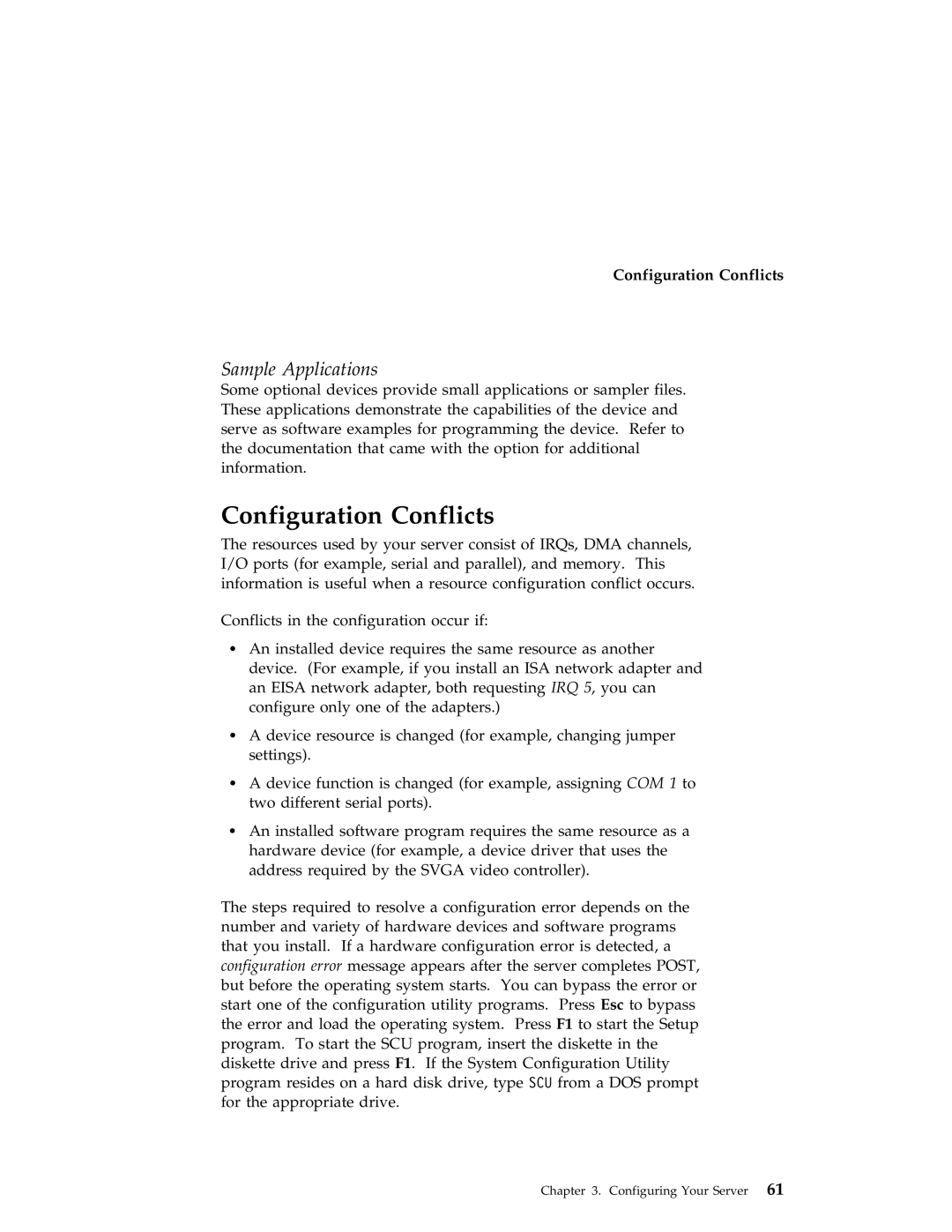 IBM 704 manual Configuration Conflicts, Sample Applications 