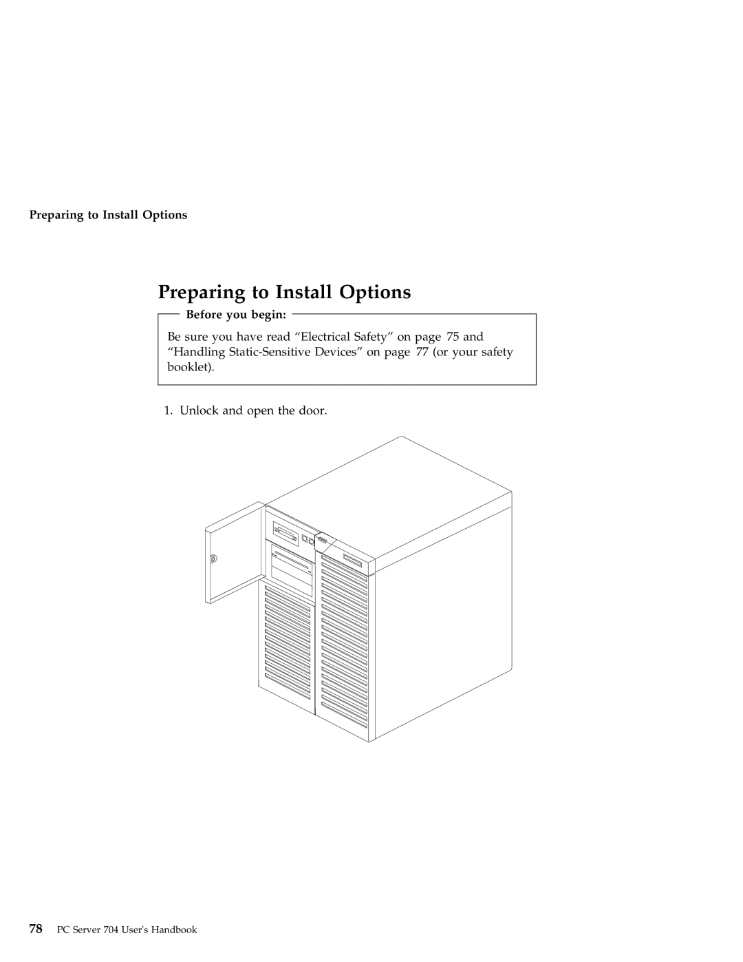 IBM 704 manual Preparing to Install Options, Before you begin 