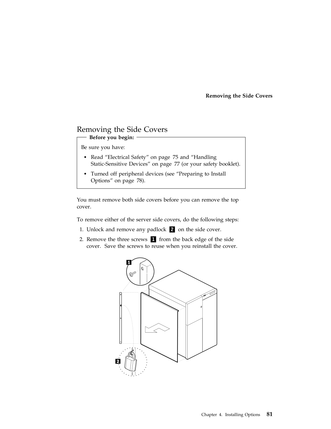 IBM 704 manual Removing the Side Covers 