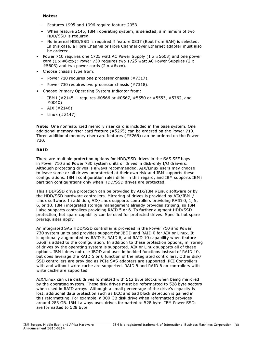 IBM 710, 730 manual Raid 