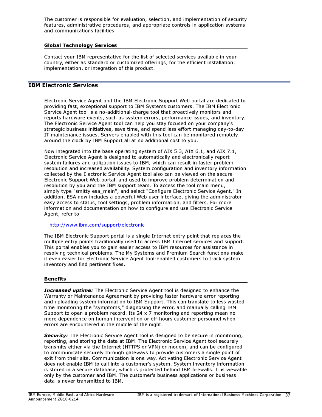 IBM 730, 710 manual IBM Electronic Services, Benefits 