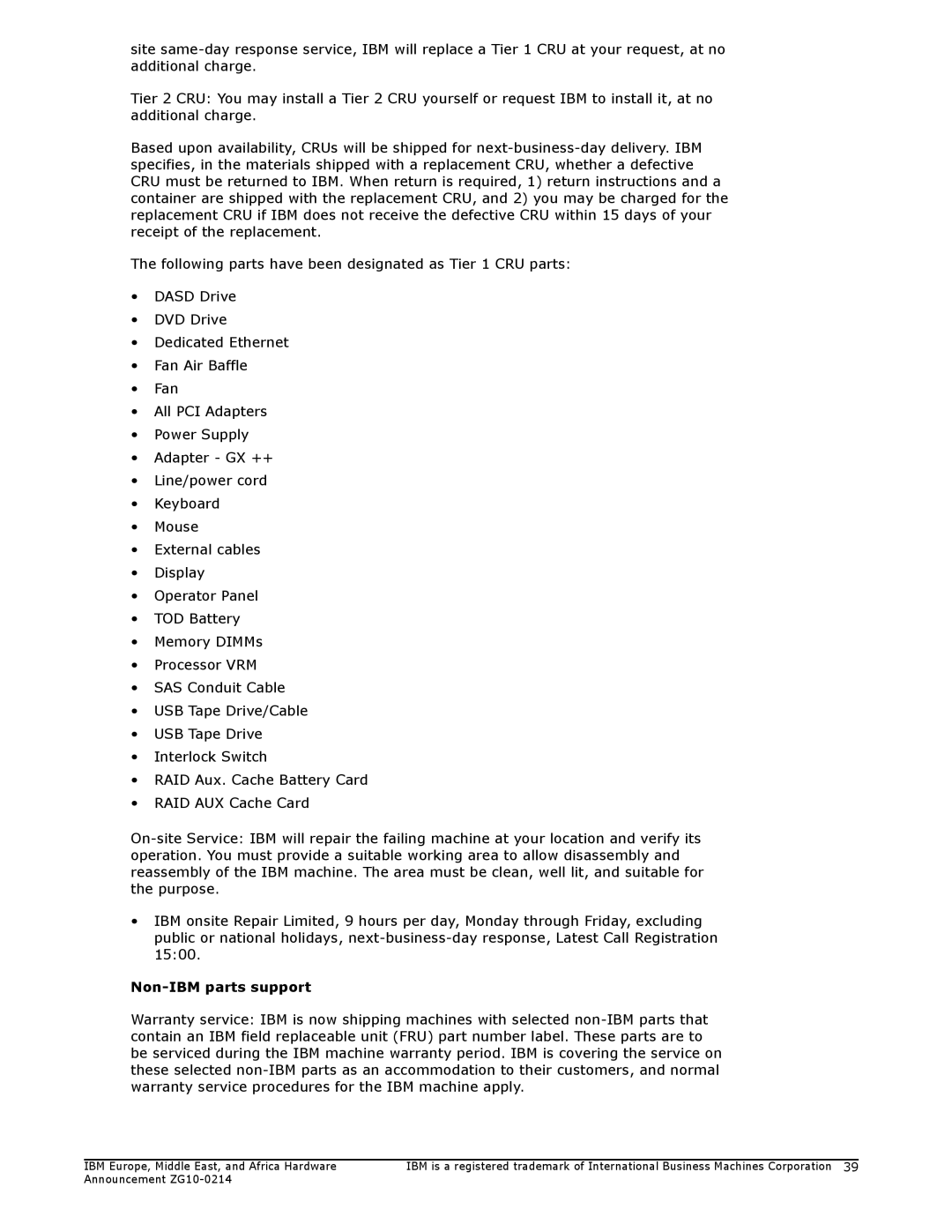 IBM 730, 710 manual IBM Europe, Middle East, and Africa Hardware 