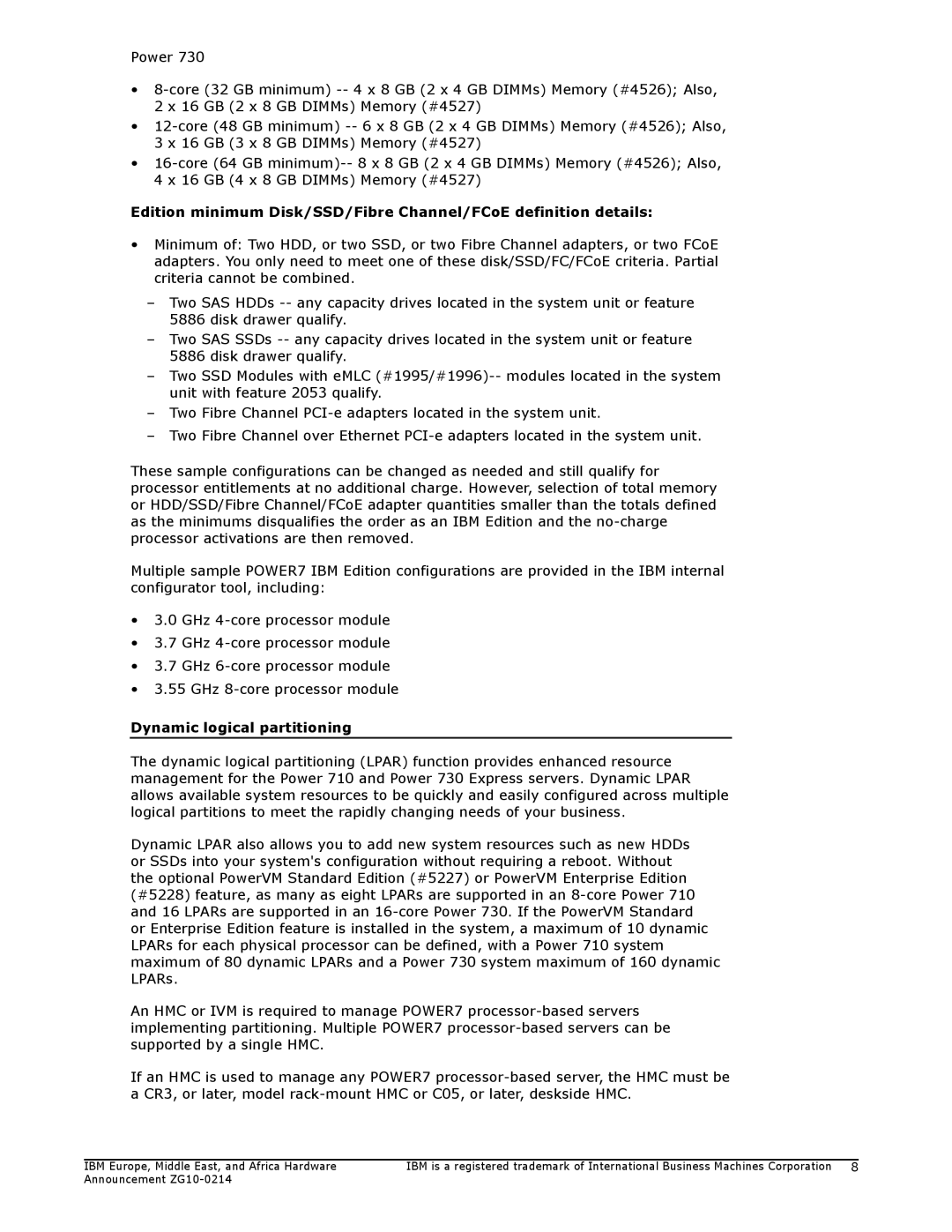 IBM 710, 730 manual IBM Europe, Middle East, and Africa Hardware 