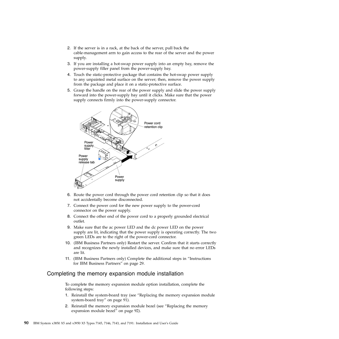 IBM 71453RU manual Completing the memory expansion module installation 