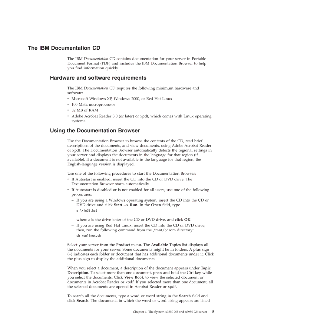 IBM 71453RU manual IBM Documentation CD Hardware and software requirements, Using the Documentation Browser 