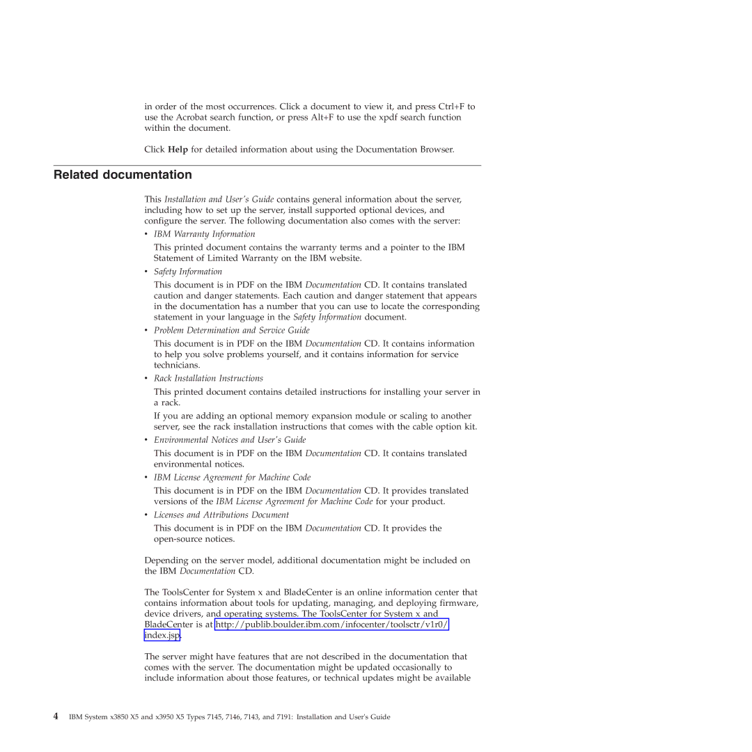 IBM 71453RU manual Related documentation, IBM Warranty Information 