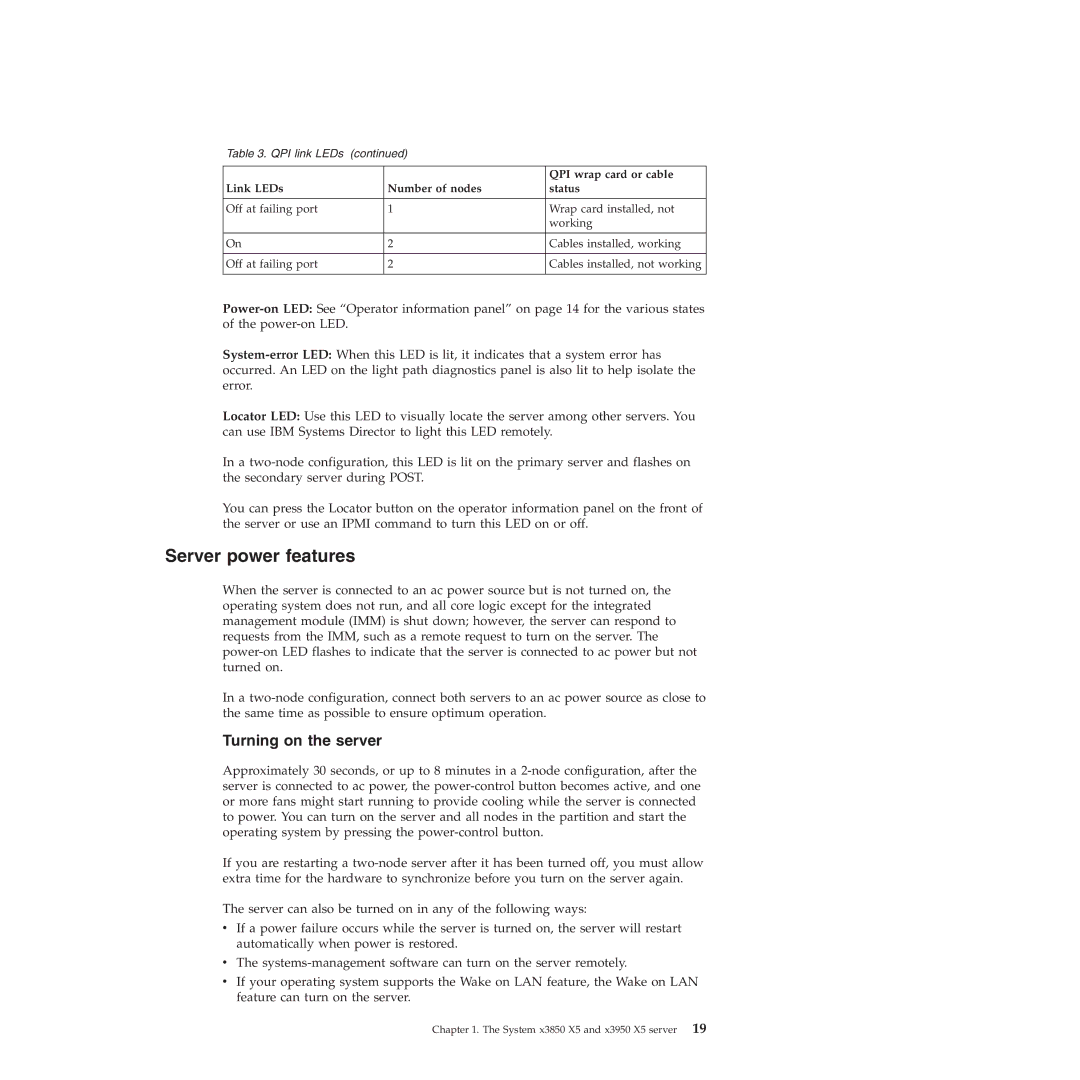 IBM 71453RU manual Server power features, Turning on the server 