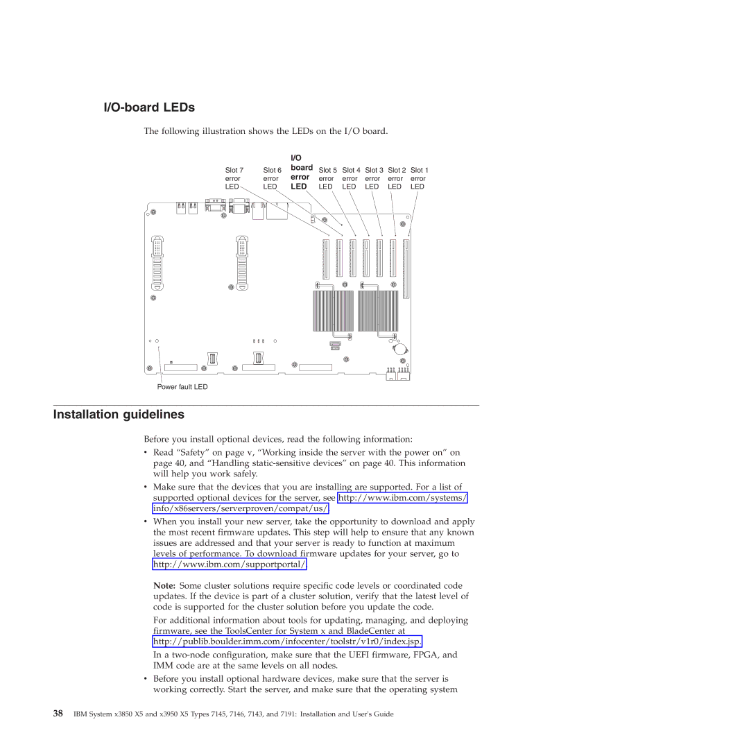 IBM 71453RU manual Board LEDs, Installation guidelines 