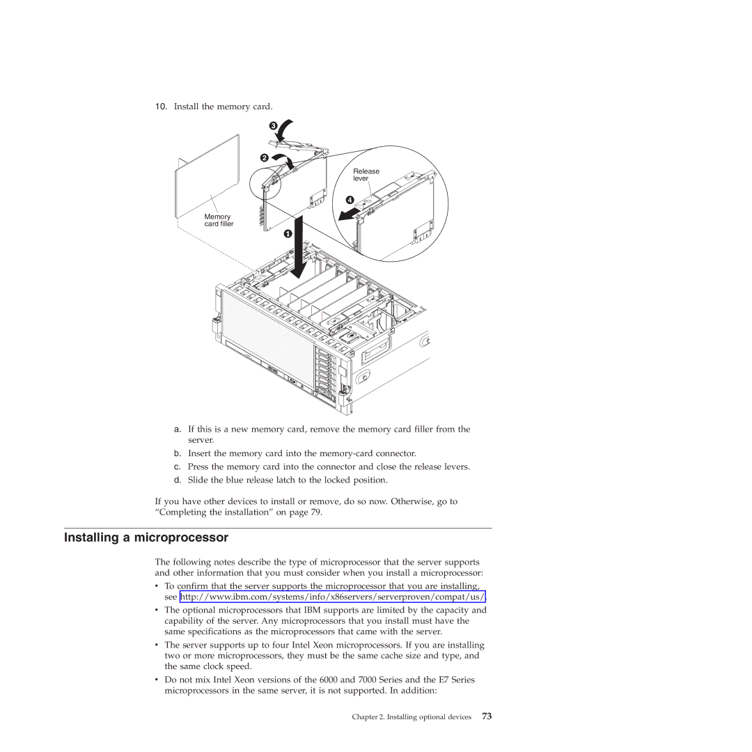 IBM 71453RU manual Installing a microprocessor 