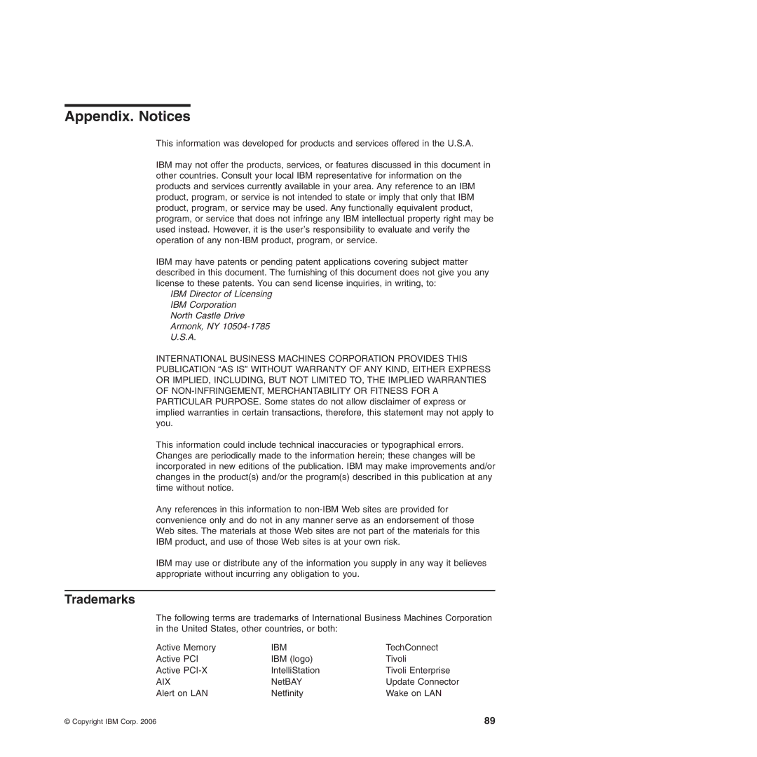 IBM 71455DU manual Appendix. Notices, Trademarks 