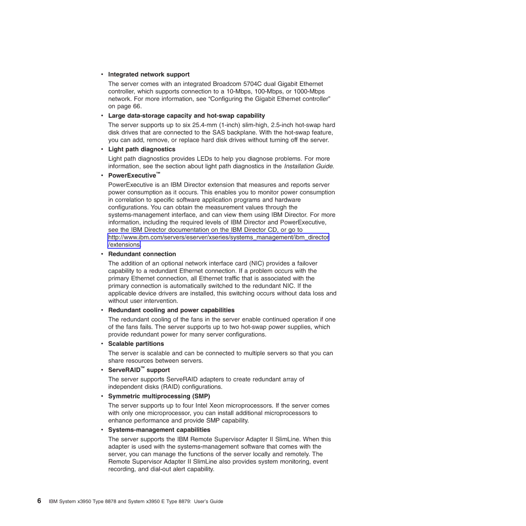 IBM 71455DU manual Integrated network support, Large data-storage capacity and hot-swap capability, Light path diagnostics 