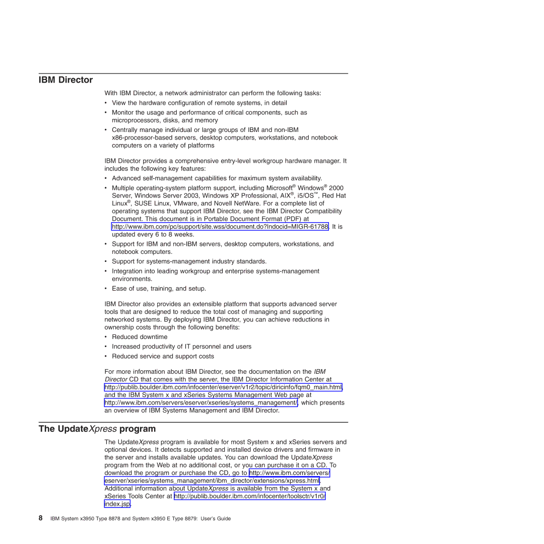 IBM 71455DU manual IBM Director, UpdateXpress program 