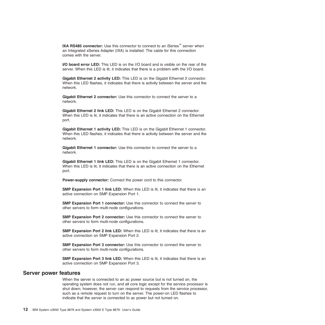 IBM 71455DU manual Server power features 