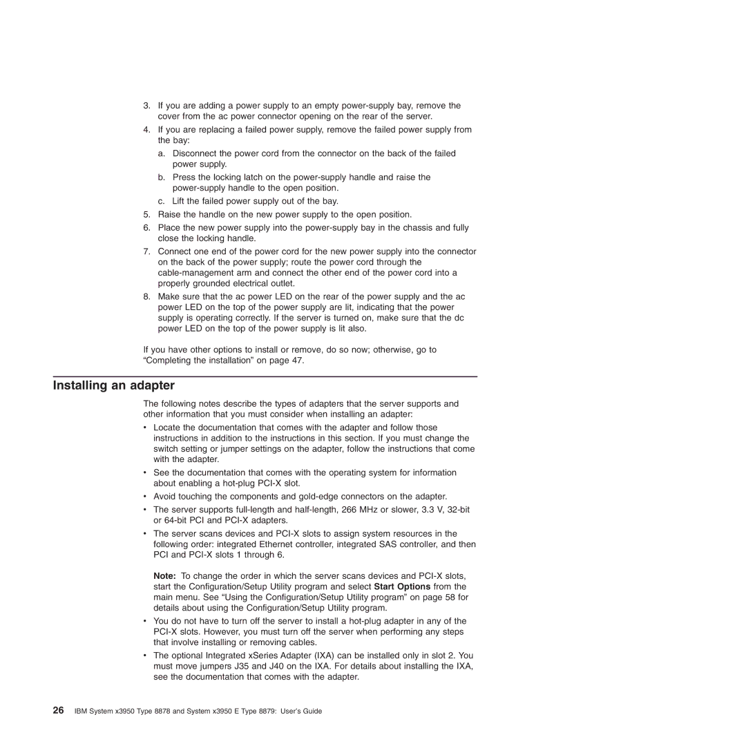 IBM 71455DU manual Installing an adapter 