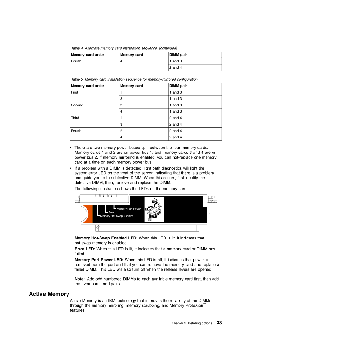 IBM 71455DU manual Active Memory 