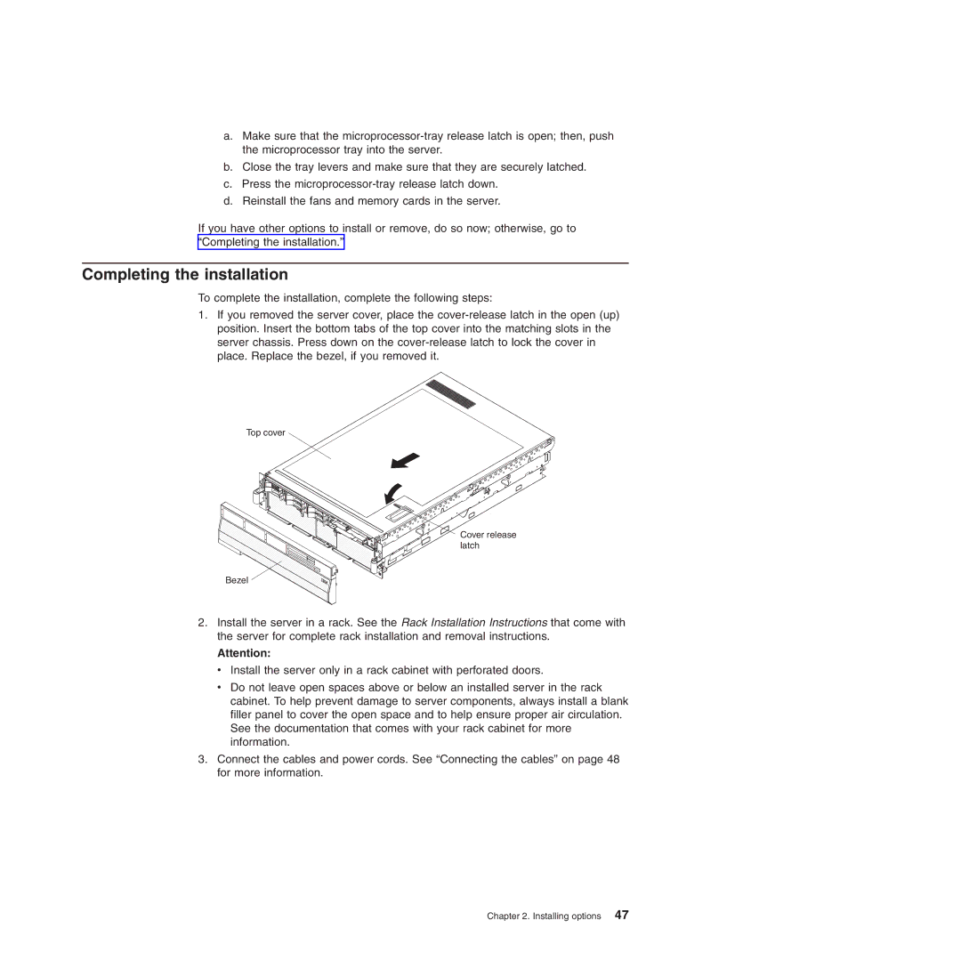 IBM 71455DU manual Completing the installation 