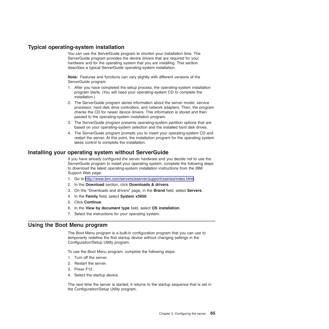 IBM 71455DU manual Typical operating-system installation, Installing your operating system without ServerGuide 